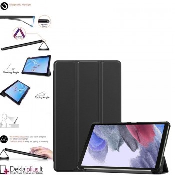 Dirbtinės odos atverčiamas dėklas - juodas (planšetei Samsung Tab A7 Lite 8.7 (T220/T225)